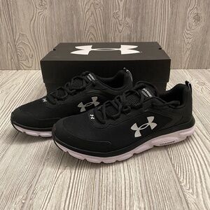 UNDER ARMOUR Women's Charged Assert 9 Black and White Sneakers Size 10.5